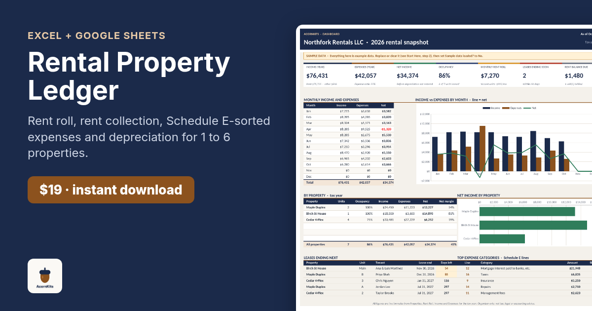 Rental Property Ledger preview